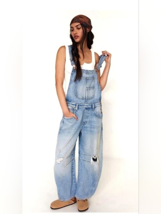 Free People Denim - NWT We The Free Good Luck Barrel Overalls By Free People in Going Steady